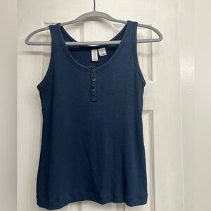 Women’s Joie Blue Ribbed Button Tank Medium